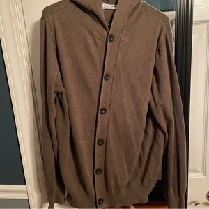 Topman Hooded Button-Up Sweater